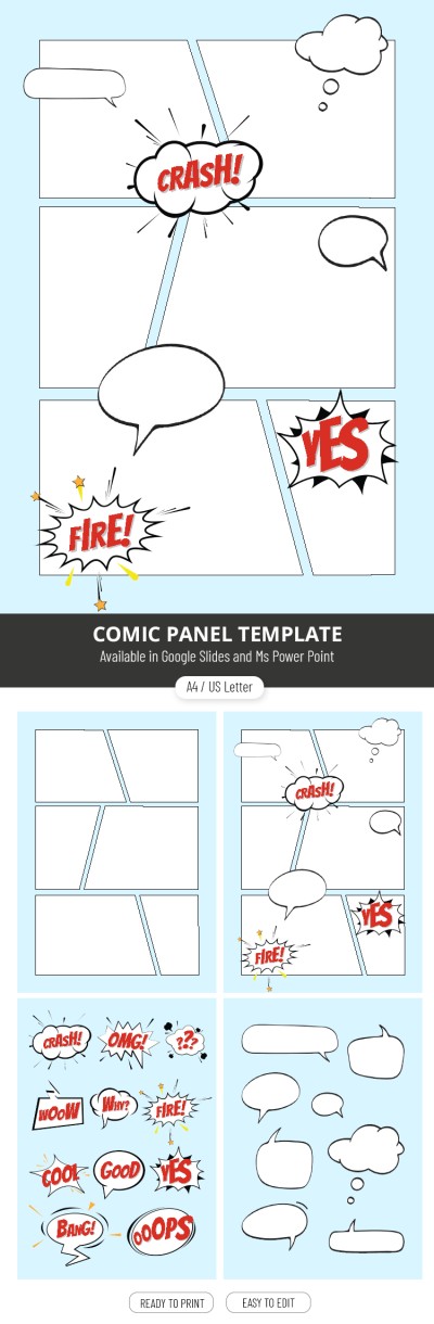 Editable Comic Panel Template