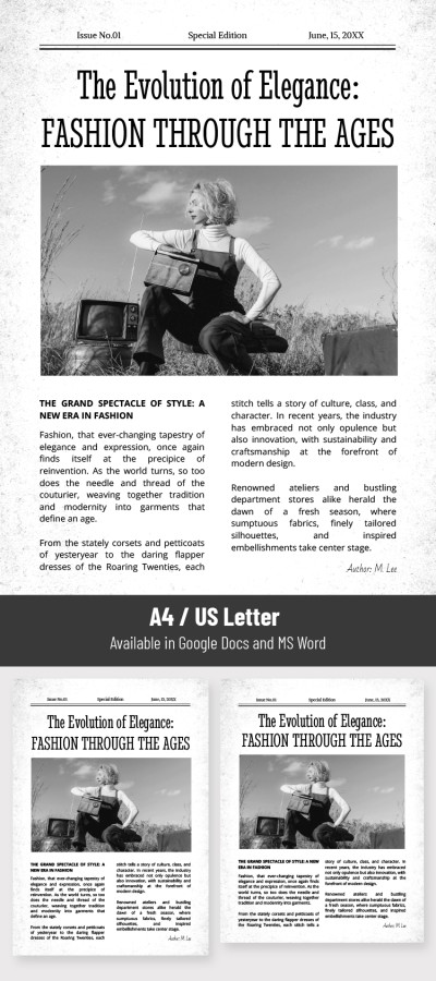 Free Editable Old Fashioned Newspaper Template For Google Docs And 
