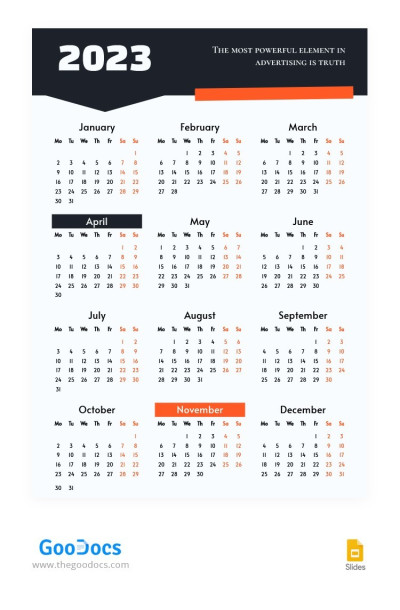 Elegant Calendar Marketing 2023 Template