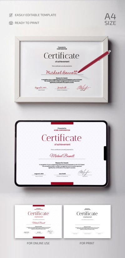 Certificate of Achievement Template