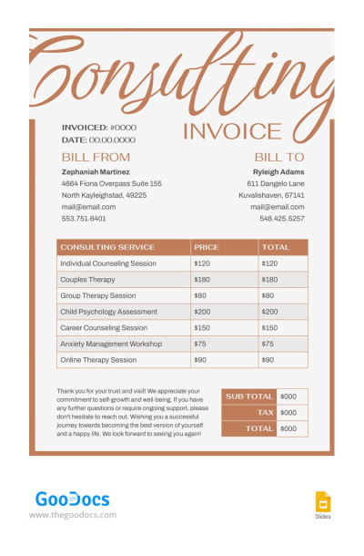 Elegant Consulting Invoice Template