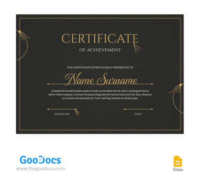 Elegant Dark Congratulation Certificate Template