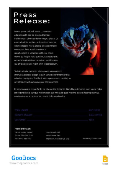 Elegant Dark Press Release