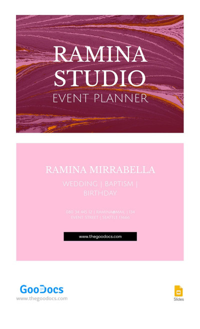 Elegant Event Planner Business Card Template
