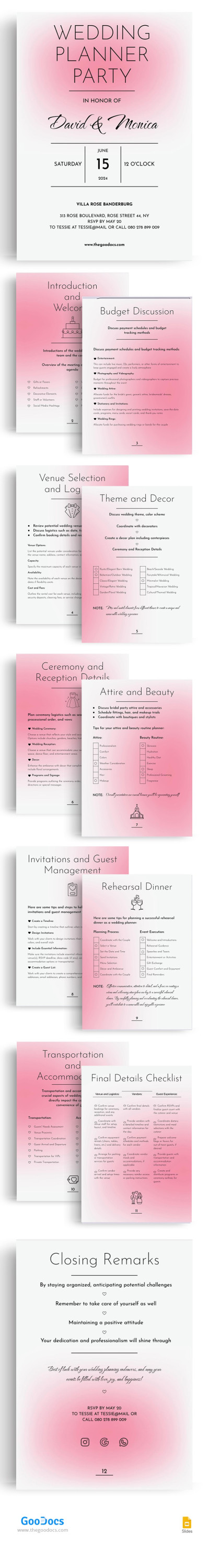 Gradient Wedding Planner Template