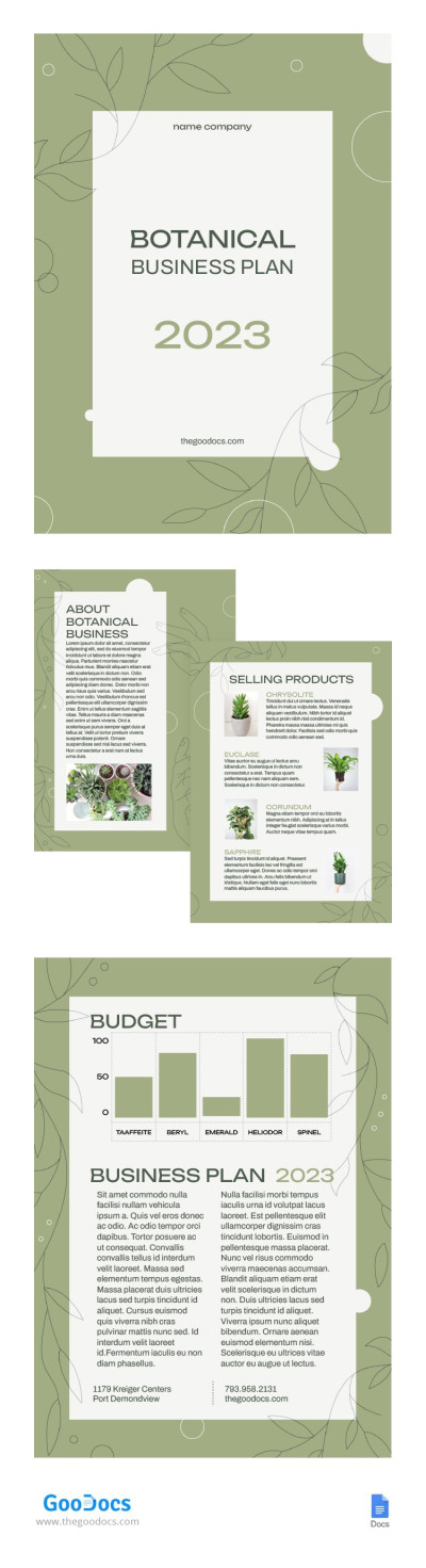 Elegant Green Botanical Business Plan - Business plans