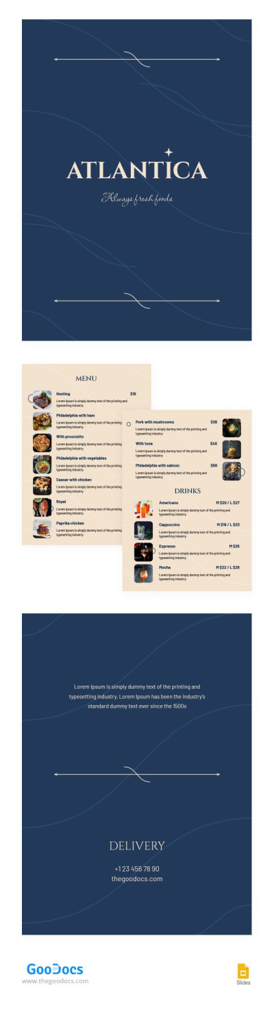 Elegant Restaurant Menu Template