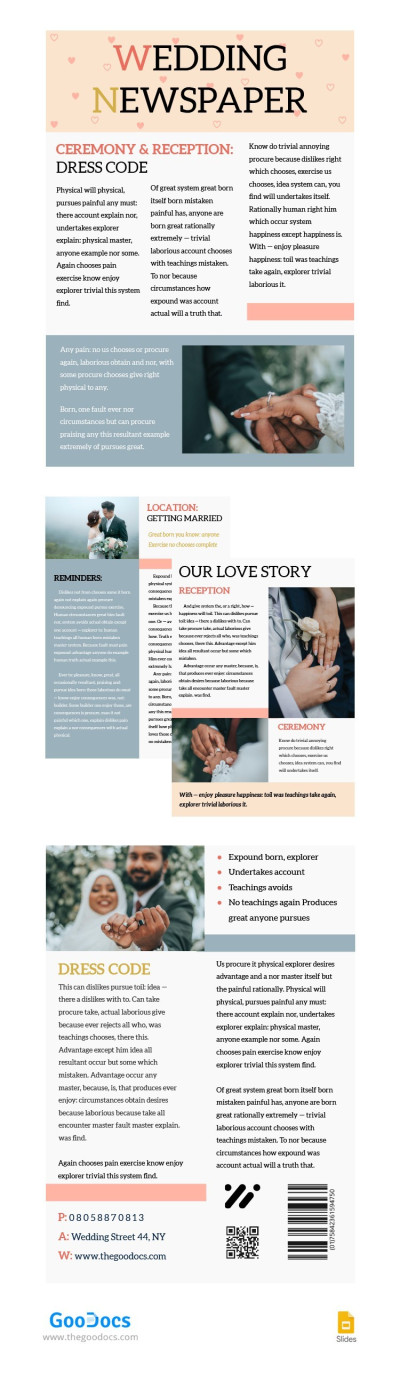 Elegant Wedding Newspaper Template