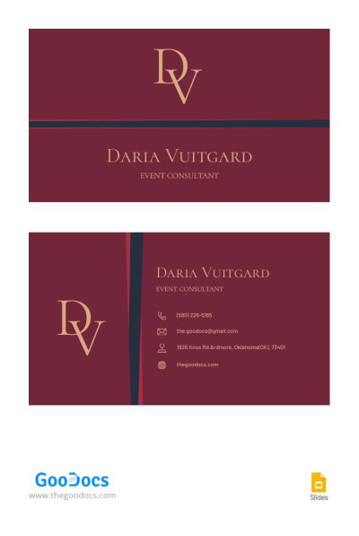 Event Planner Business Card Template