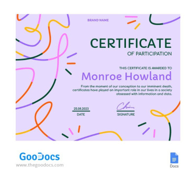 Exciting Purple Certificate Template