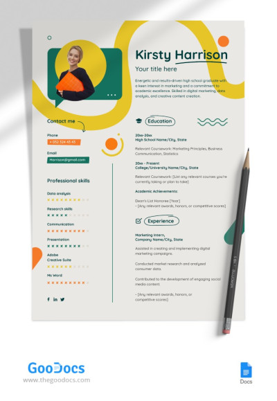 Expressive College Resume Template