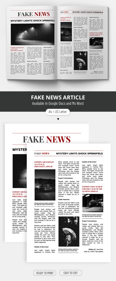 Free Fake Newspaper Templates | thegoodocs.com