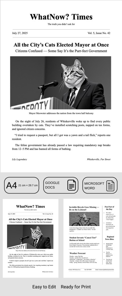 Falsche Zeitung für Geschichtenerzählen Vorlage