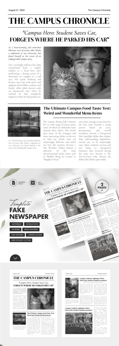 Fake Newspaper Template