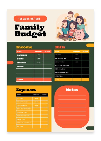 Familienbudget Vorlage