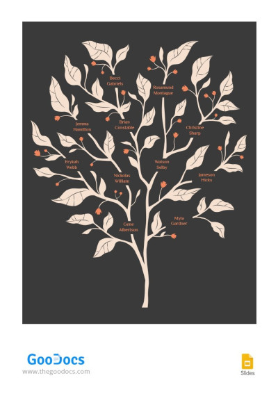 Free Family Tree on a Dark Background Template In Google Slides