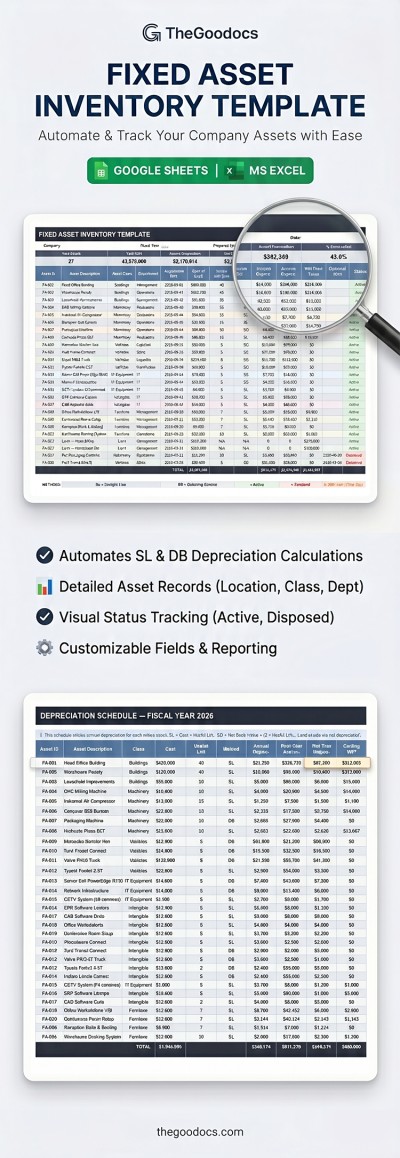 Free Fixed Asset Inventory Template In Google Sheets