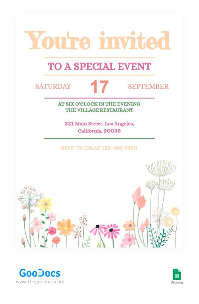 Floral Soft Special Invitation Template