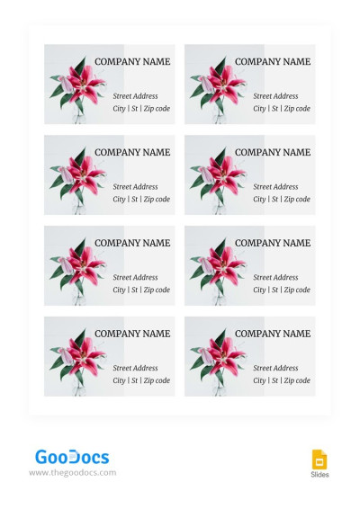 Flower Book Label Template