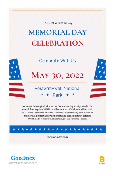 Flyer Celebrazione del Memorial Day Modello