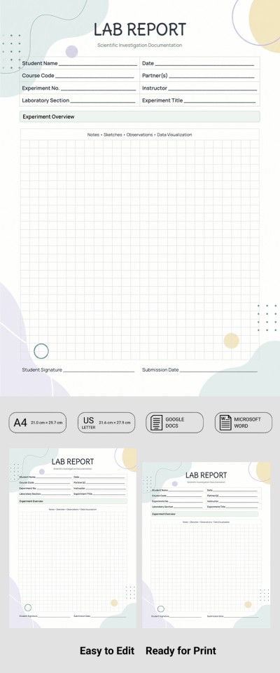 Formal Lab Report Template Template