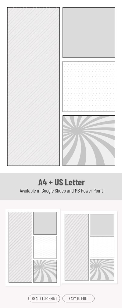 Four Panel Comic Strip Template for Educational Use Template