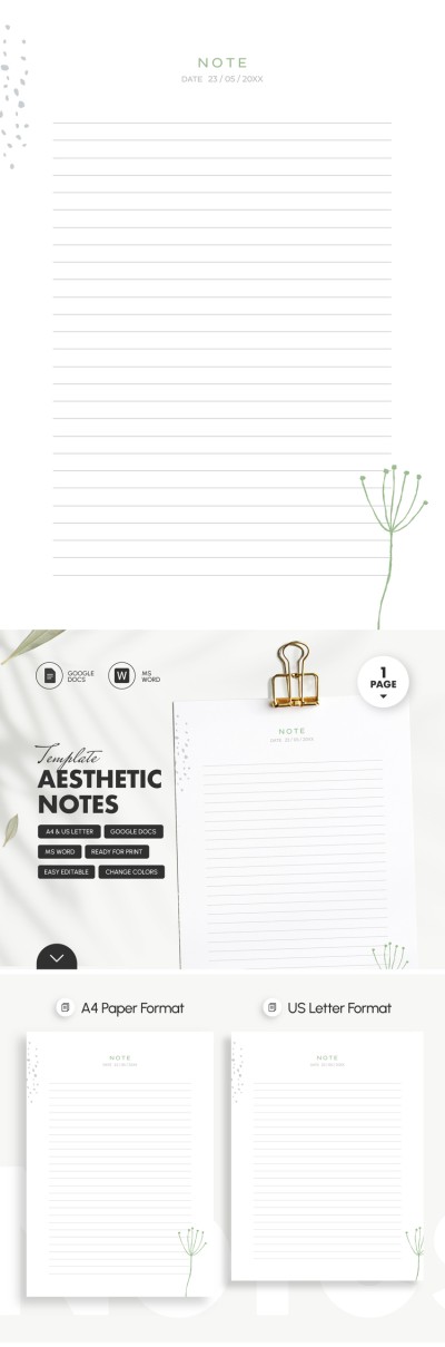 Minimalist & Aesthetic Notes Template Template