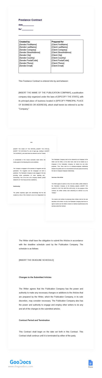 Free Freelance Contract Template In Google Docs