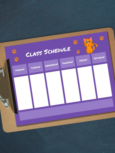 Illustrated Fun Class Schedule Template