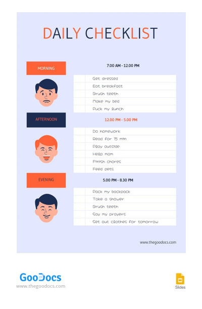 Funny Daily Checklist Template