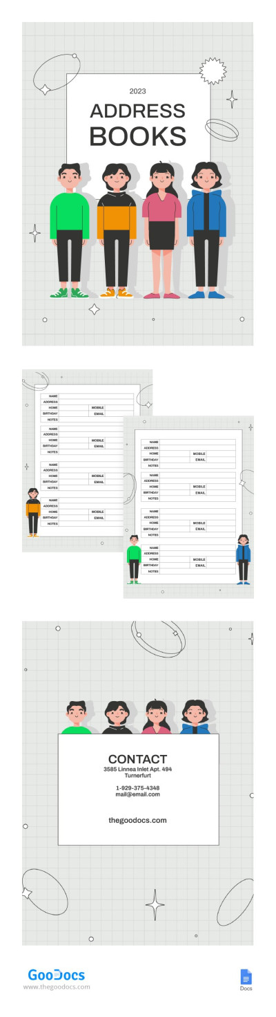 Agenda de Endereços Engraçada e Moderna Modelo