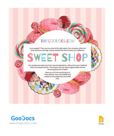 Funny Pink Sweet Shop Facebook Post Template