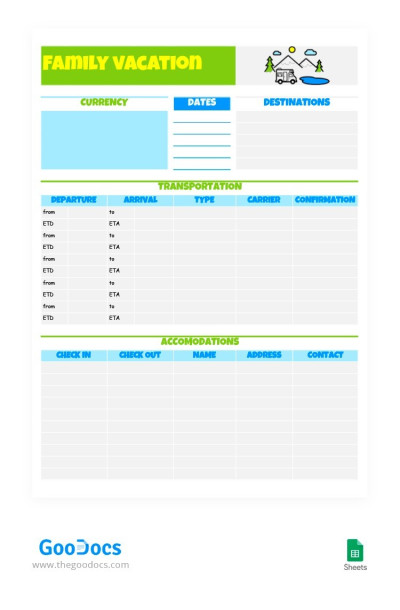 Funny Vacation Itinerary Template