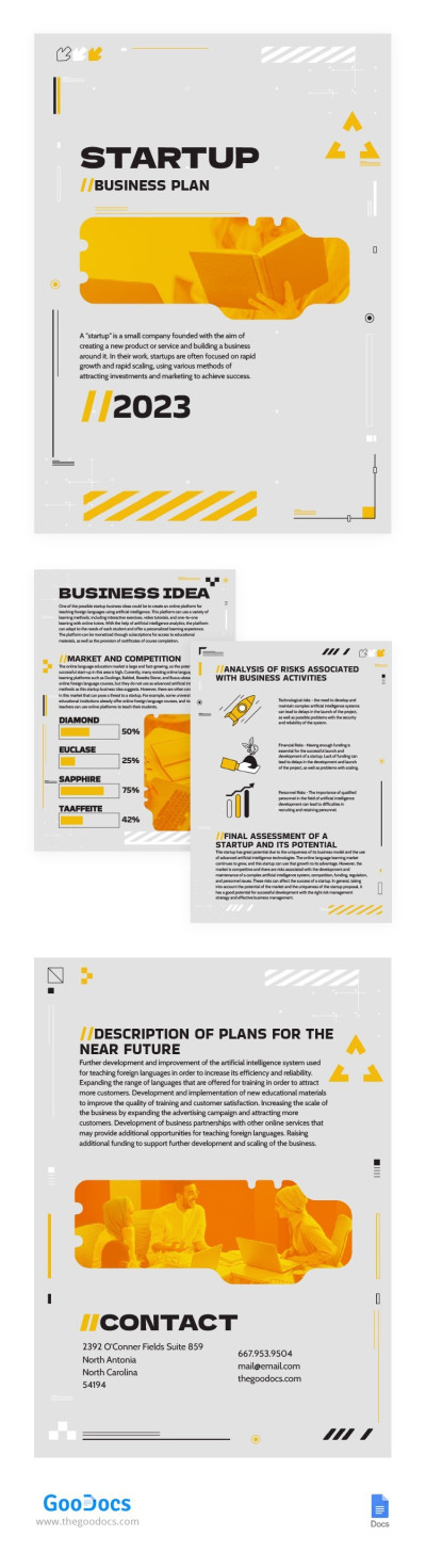 Futuristic Yellow Startup Business Plan - Business plans