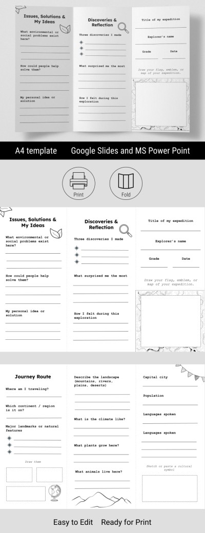 Geography Brochure for Students Projects Template