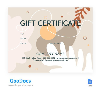 Certificado de Presente com Enfeites Naturais