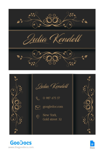Gold Event Planner Business Card Template