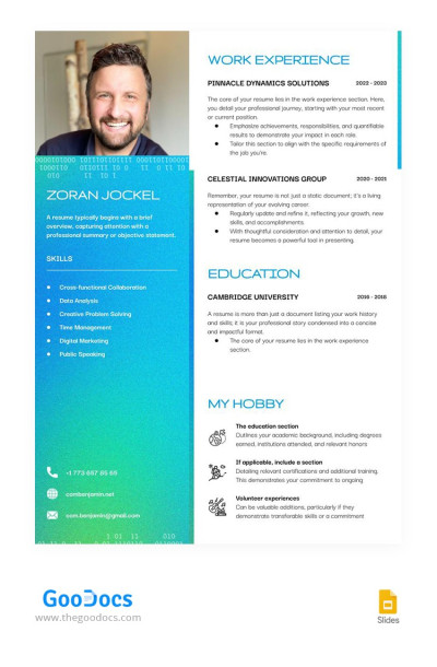 Gradient Computer Science Student Resume Template