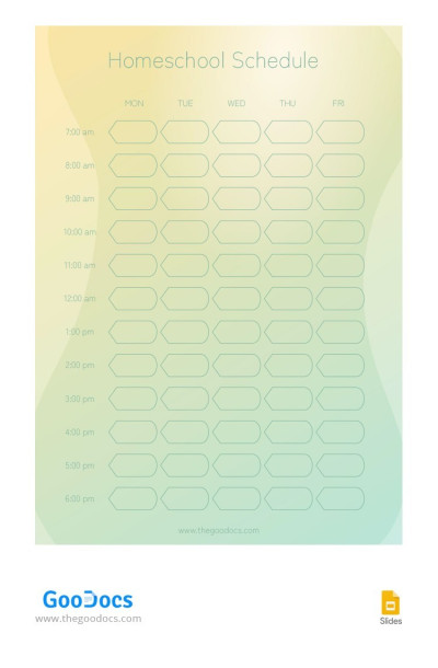 Agenda de ensino doméstico gradual. Modelo