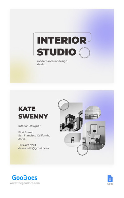 Gradient Interior Business Cards Template