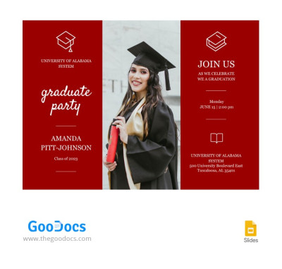 Graduation Red Invitation Template