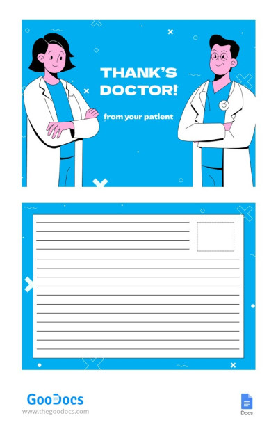 Agradecimiento al Doctor Tarjeta Postal Plantilla