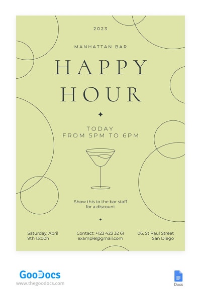 Grüne bezaubernde Happy Hour Einladungs-Flyer - Happy Hour Flugblätter