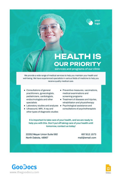 Green Medical Handout Flyer Template