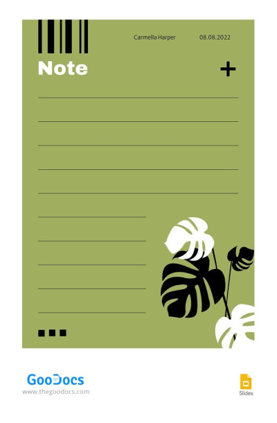 Green Personal Note - Personal Notes