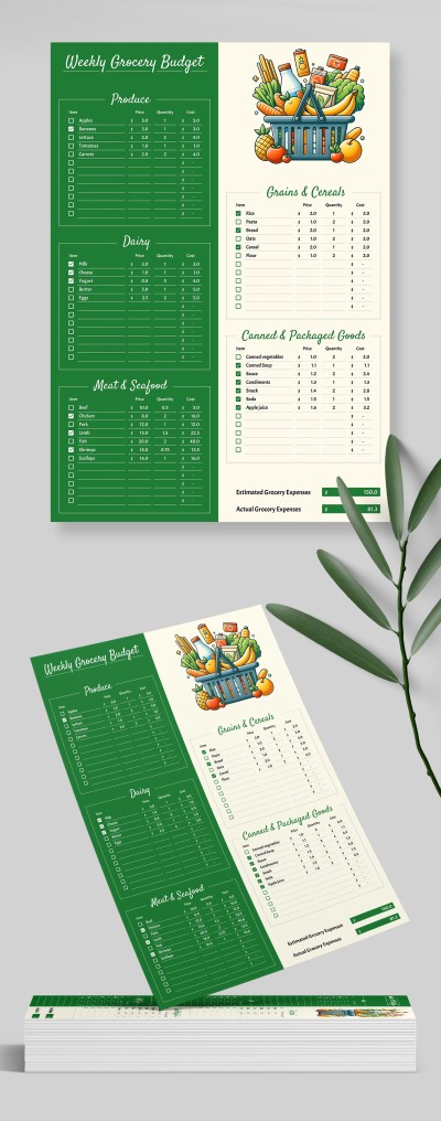 Weekly Grocery Budget Template