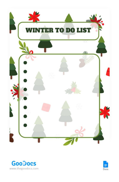 Green Winter To-Do List - Christmas Lists
