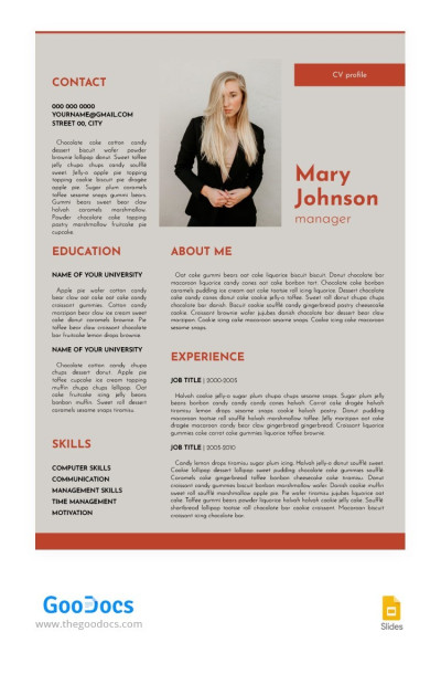 Manager CV Template