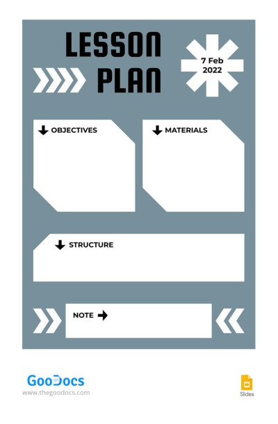 Plan de leçon gris et blanc Modèle