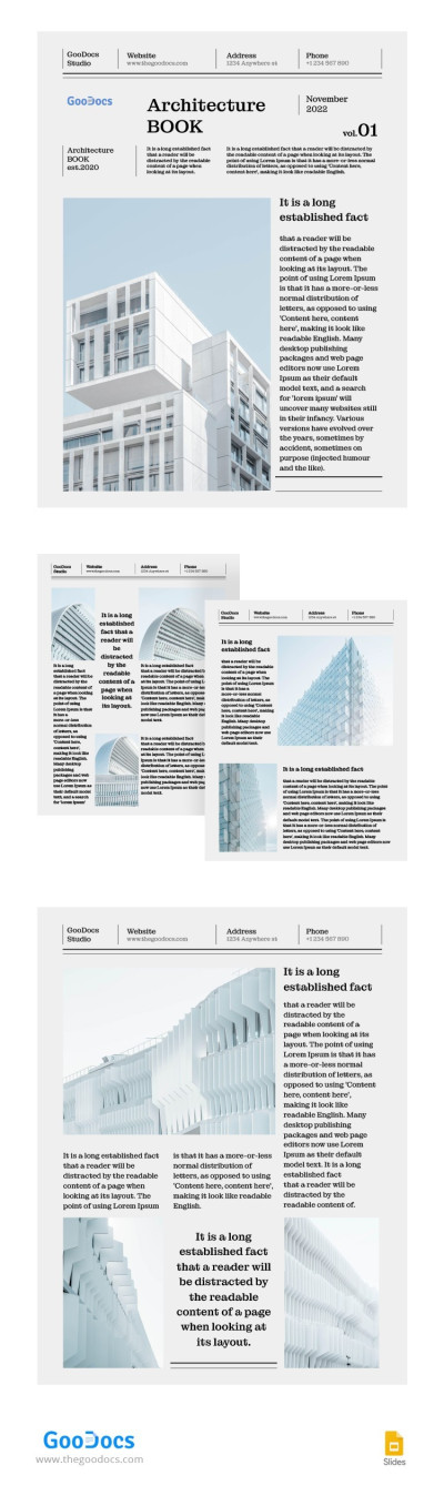 Graues Architekturbuch Vorlage